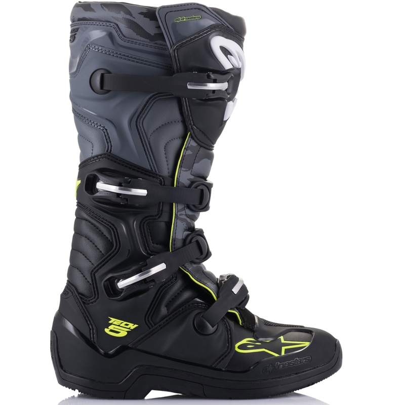 Мотоциклетни ботуши Alpinestars TECH 5 черно-сиво-флуоресцентно жълто