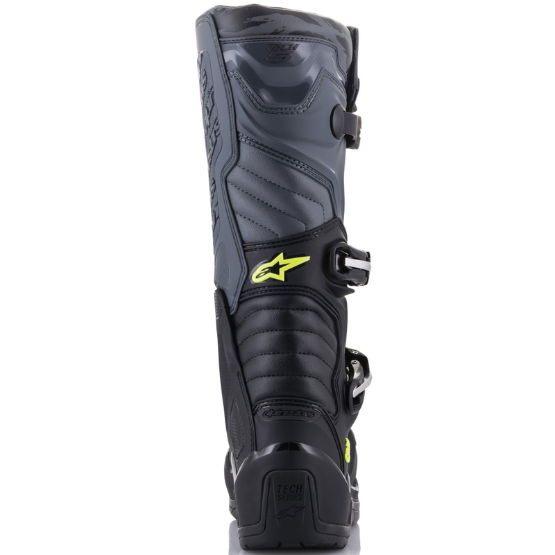 Мотоциклетни ботуши Alpinestars TECH 5 черно-сиво-флуоресцентно жълто