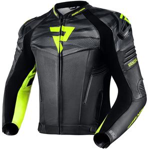 Кожено мотоциклетно яке Rebelhorn Vandal Black-Fluo Yellow разпродажба