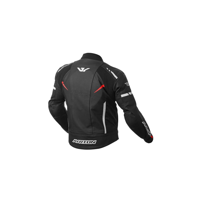 Bunda na motorku Ayrton Raptor černo-bílo-fluo červená