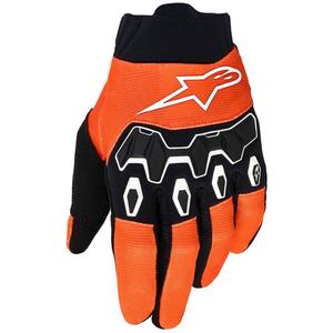 Детски/юношески мотокрос ръкавици Alpinestars Full Bore V2, оранжево-бяло-черно-синьо