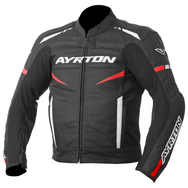 Bunda na motorku Ayrton Raptor černo-bílo-fluo červená