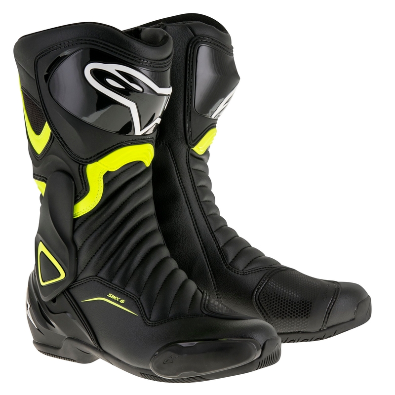 Мотоциклетни ботуши Alpinestars S-MX 6 в черно и флуорово жълто