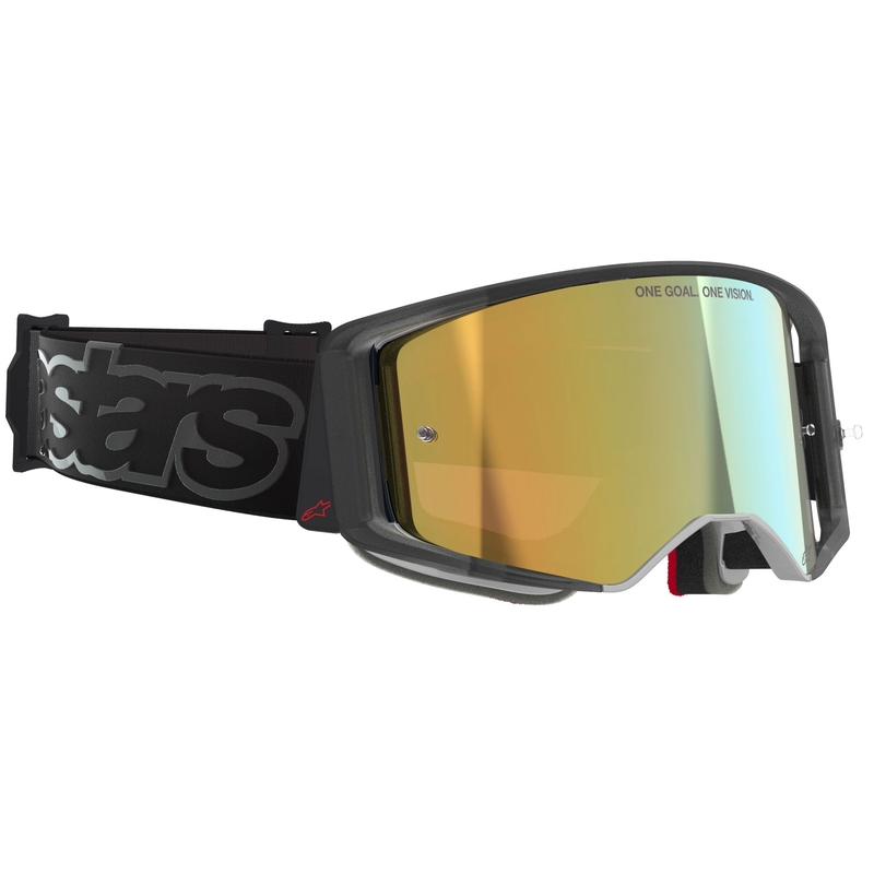 Мотокрос очила Alpinestars Supertech Vision Vista, черни с огледално-златисти лещи
