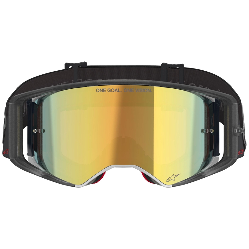 Мотокрос очила Alpinestars Supertech Vision Vista, черни с огледално-златисти лещи