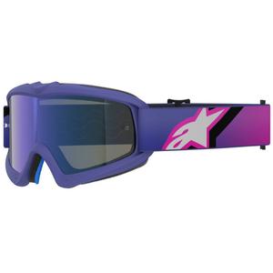 Детски мотокрос очила Alpinestars Vision Youth Corp, лилаво-флуоресцентно розови с огледално сини лещи