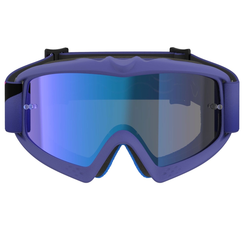 Детски мотокрос очила Alpinestars Vision Youth Corp, лилаво-флуоресцентно розови с огледално сини лещи