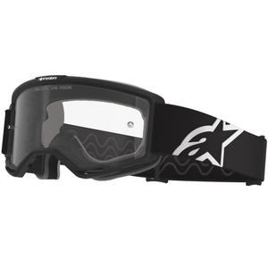 Мотокрос очила Alpinestars Vision OTG черно-бели с прозрачни лещи