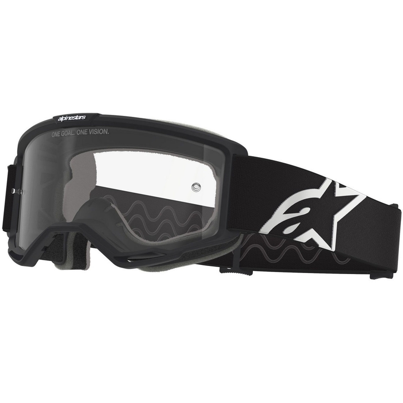Мотокрос очила Alpinestars Vision OTG черно-бели с прозрачни лещи