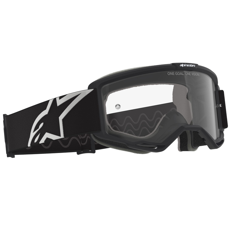 Мотокрос очила Alpinestars Vision OTG черно-бели с прозрачни лещи