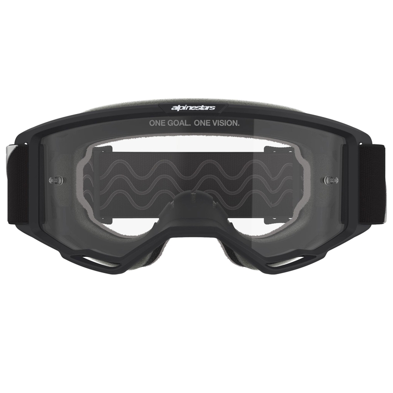 Мотокрос очила Alpinestars Vision OTG черно-бели с прозрачни лещи