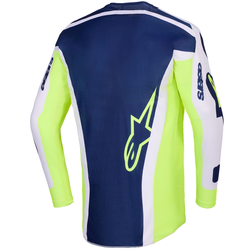 Мотокрос фланелка Alpinestars Racer Air Riway, светло сиво-флуоресцентно жълто-синьо