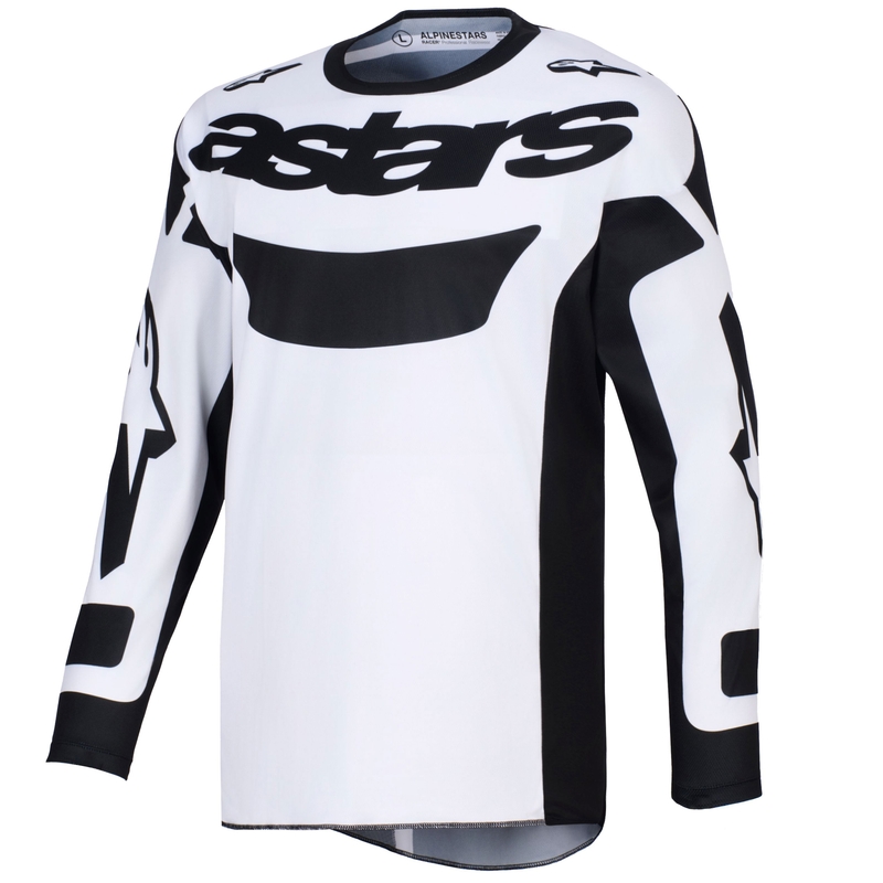 Мотокрос фланелка Alpinestars Racer Riway, бяло-черна