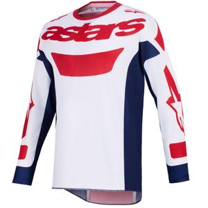 Мотокрос фланелка Alpinestars Racer Riway бяло-синьо-червена