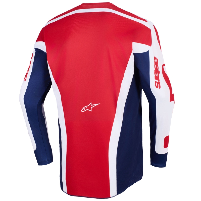 Мотокрос фланелка Alpinestars Racer Riway бяло-синьо-червена