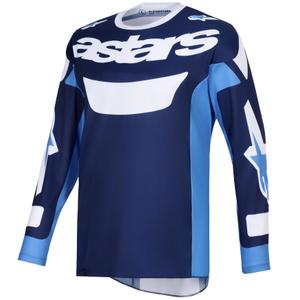 Мотокрос фланелка Alpinestars Racer Riway, синьо-светлосиньо-бяло
