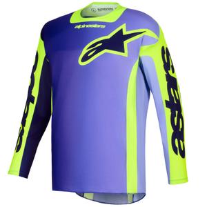 Мотокрос фланелка Alpinestars Racer Portl, лилаво-флуоресцентно жълта