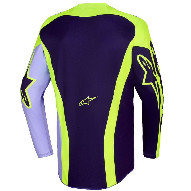 Мотокрос фланелка Alpinestars Racer Portl, лилаво-флуоресцентно жълта