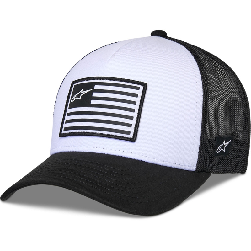 Шапка Alpinestars Flag Snap бяло-черна