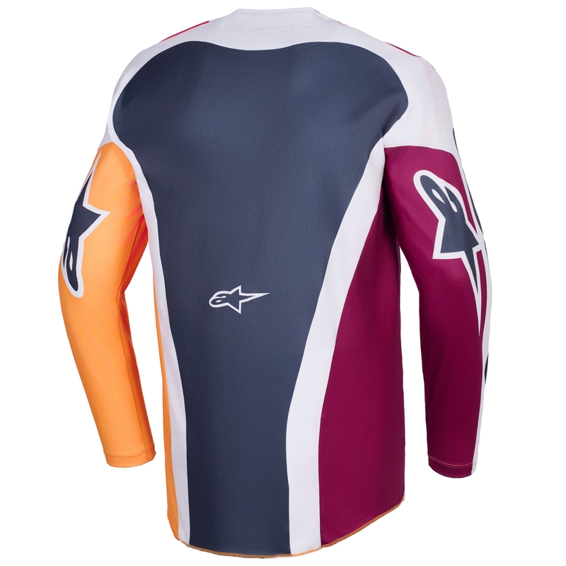 Мотокрос фланелка Alpinestars Racer Portl, червено-оранжево-светло сиво