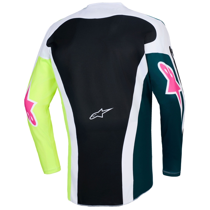Мотокрос фланелка Alpinestars Racer Portl, зелено-бяло-черно