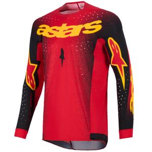 Мотокрос фланелка Alpinestars Supertech Scenz, червено-черно-жълта