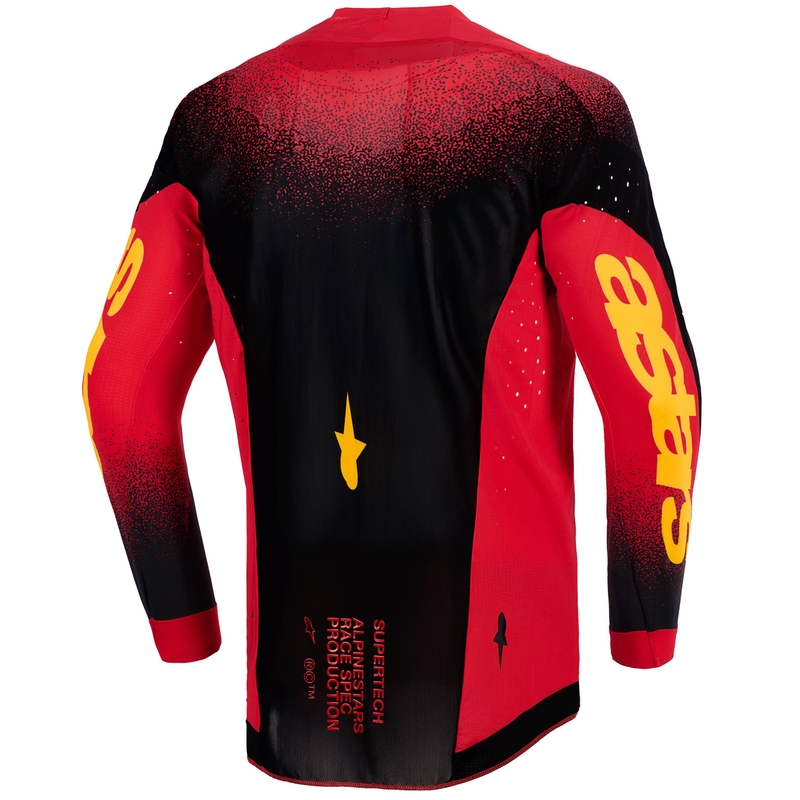 Мотокрос фланелка Alpinestars Supertech Scenz, червено-черно-жълта