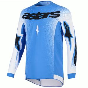 Мотокрос фланелка Alpinestars Supertech Scenz, синьо-бяла