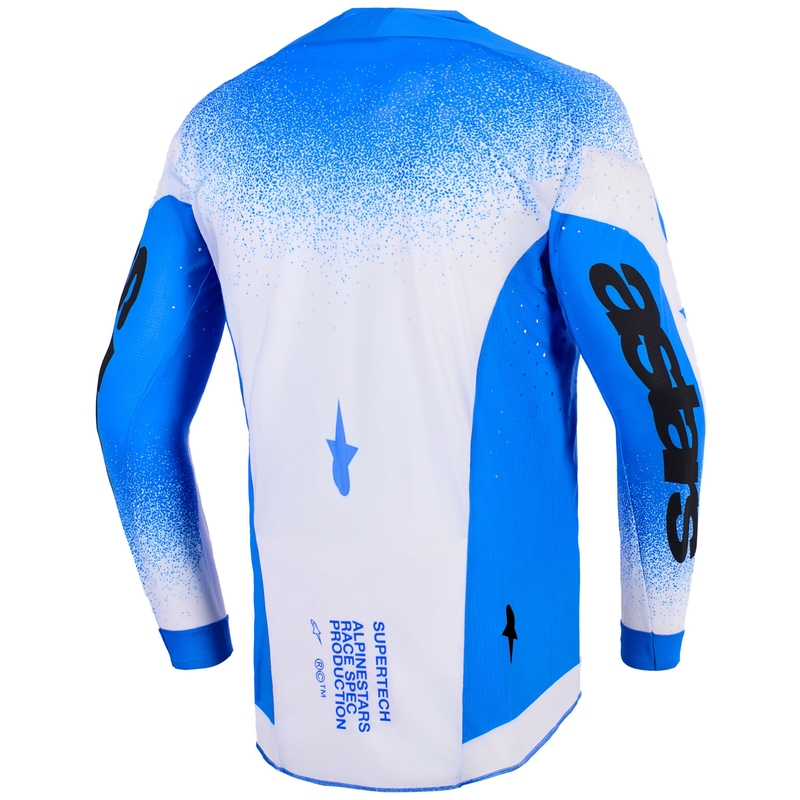 Мотокрос фланелка Alpinestars Supertech Scenz, синьо-бяла