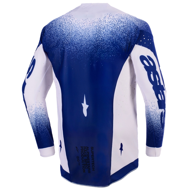 Мотокрос фланелка Alpinestars Supertech Scenz, светло сиво-тъмно синьо