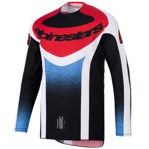 Мотокрос фланелка Alpinestars Techstar Knif, черно-бяло-синьо-червено