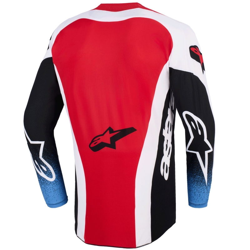 Мотокрос фланелка Alpinestars Techstar Knif, черно-бяло-синьо-червено