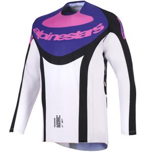 Мотокрос фланелка Alpinestars Techstar Knif, черно-светло сиво-лилава