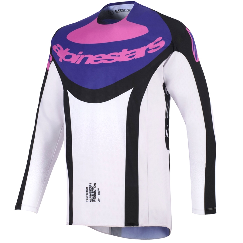 Мотокрос фланелка Alpinestars Techstar Knif, черно-светло сиво-лилава