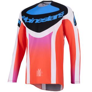 Мотокрос фланелка Alpinestars Techstar Knif, светло сиво-флуоресцентно оранжево-черно