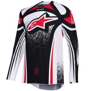 Мотокрос фланелка Alpinestars Techstar Nomur черно-бяло-червено