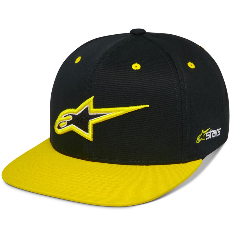 Шапка Alpinestars Thickness Snapback, черно-флуоресцентно жълто