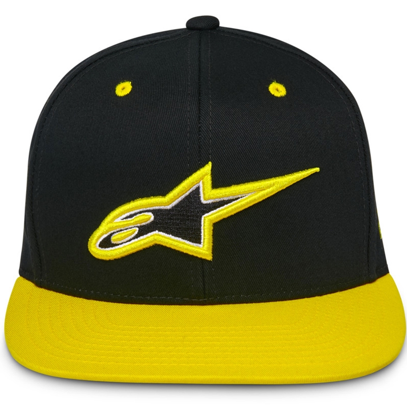 Шапка Alpinestars Thickness Snapback, черно-флуоресцентно жълто