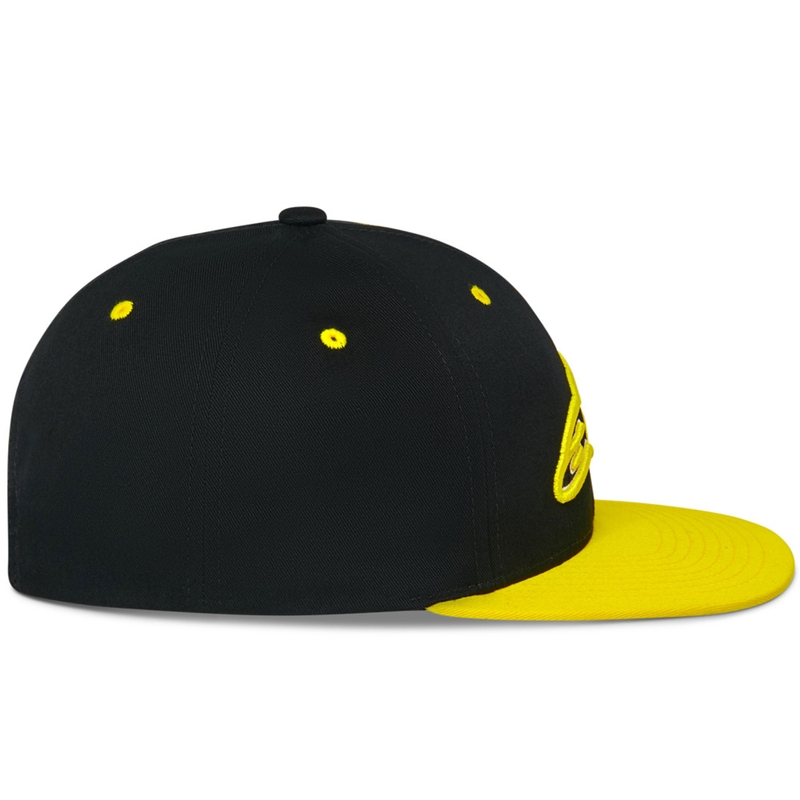Шапка Alpinestars Thickness Snapback, черно-флуоресцентно жълто