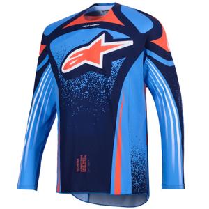 Мотокрос фланелка Alpinestars Techstar Nomur, тъмносиньо-оранжево-синьо