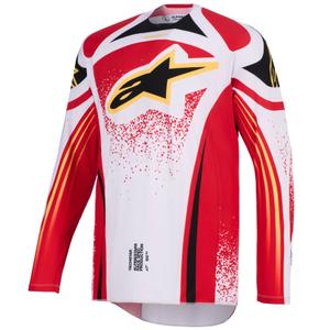 Мотокрос фланелка Alpinestars Techstar Nomur, светло сиво-червено-черно-жълто