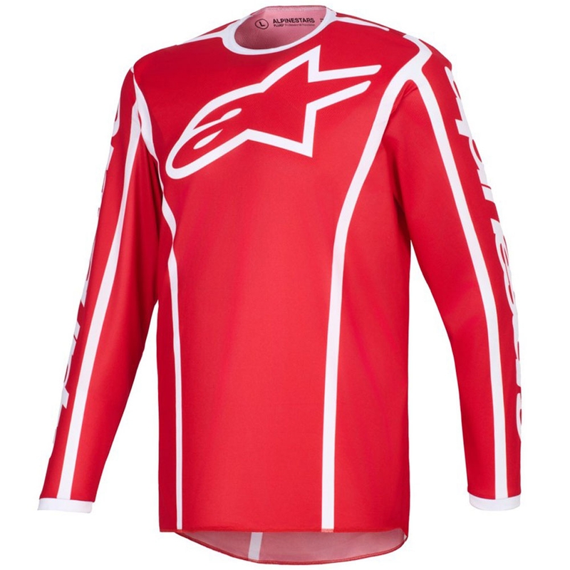 Мотокрос фланелка Alpinestars Fluid Apex червено-бяла