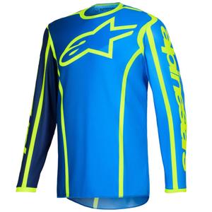 Мотокрос фланелка Alpinestars Fluid Apex в синьо-флуоресцентно жълто
