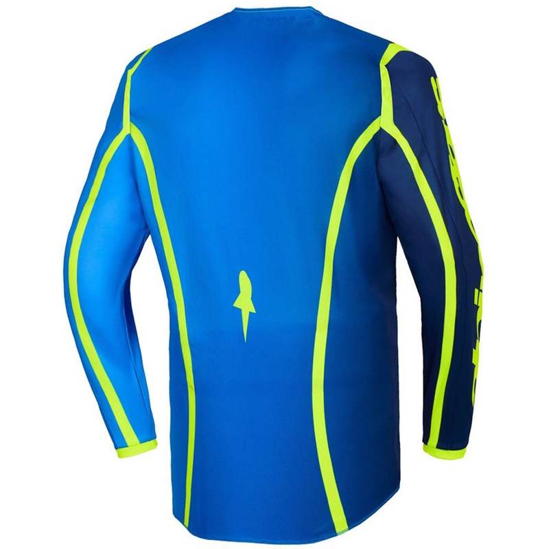 Мотокрос фланелка Alpinestars Fluid Apex в синьо-флуоресцентно жълто