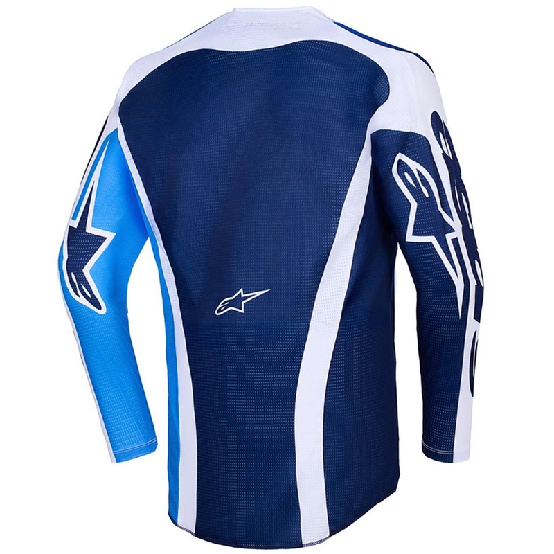 Мотокрос фланелка Alpinestars Racer Air Portl, синьо-бяла