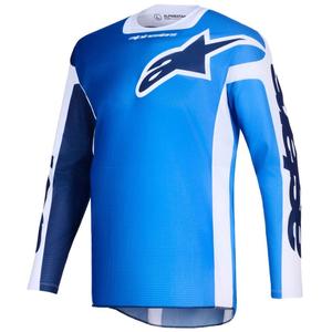 Мотокрос фланелка Alpinestars Racer Air Portl, синьо-бяла