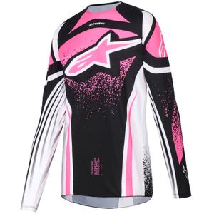 Дамска фланелка за мотокрос Alpinestars Stella Techstar Nomur, черно-бяло-розово