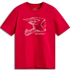 Тениска Alpinestars MX каска CSF, червена