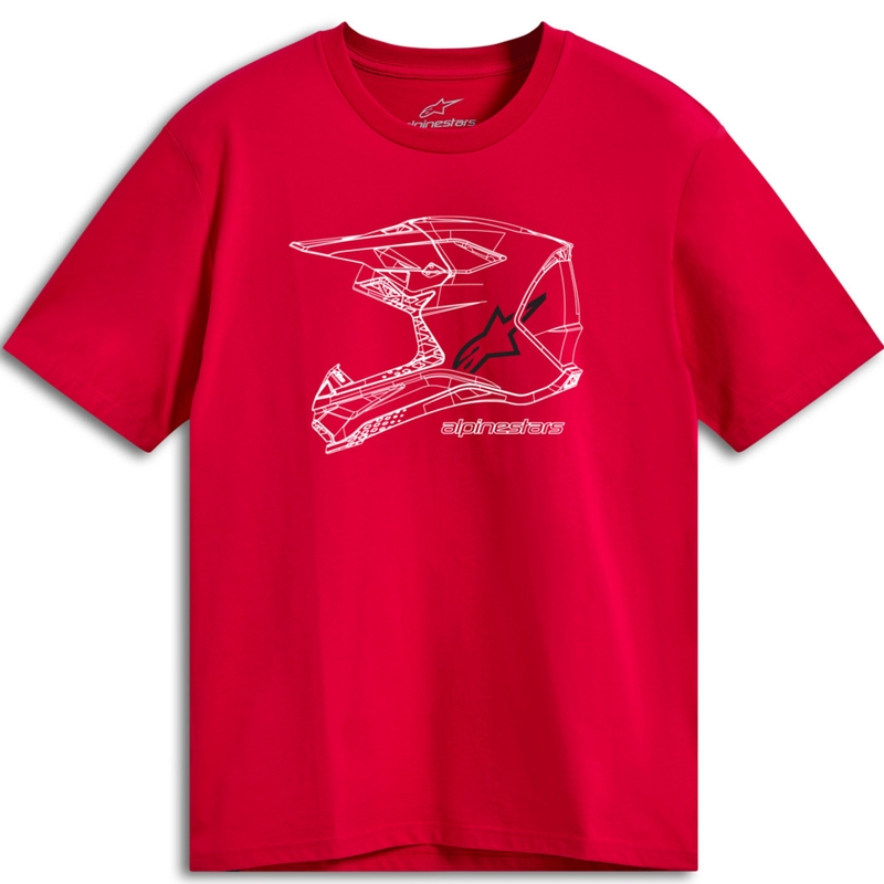 Тениска Alpinestars MX каска CSF, червена