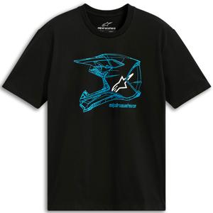 Тениска Alpinestars MX каска CSF, черно-синя
